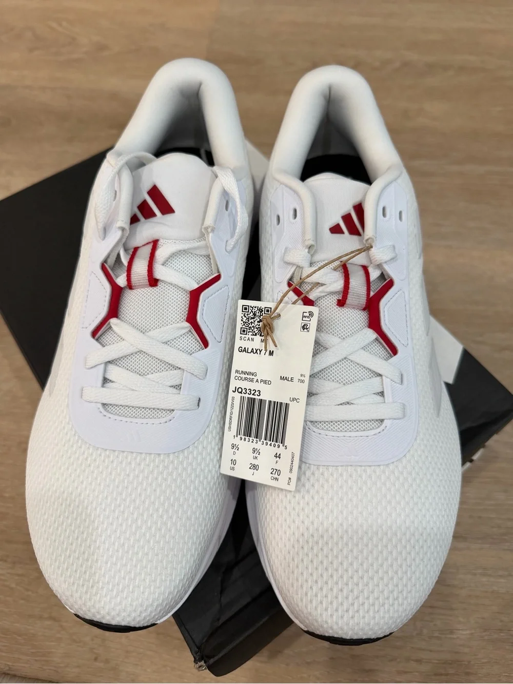 adidas White and Red Men's Athletic Shoes